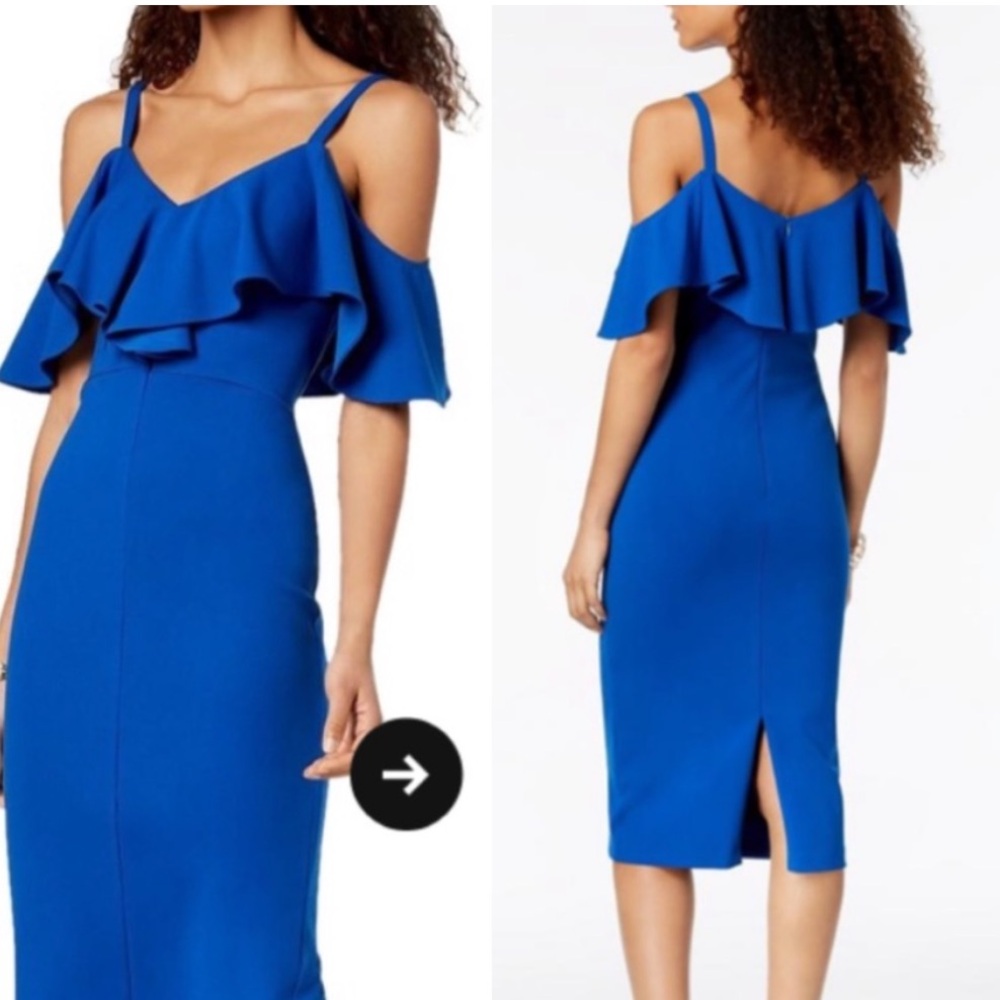Elegant Blue Ruffle Dress